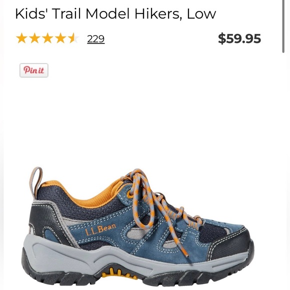 Kids LLBean Trail Model Hiker Low shoe - Picture 5 of 5